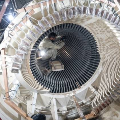 Marthinusen & Coutts rewinding of a 75MVA synchronous generator stator motor